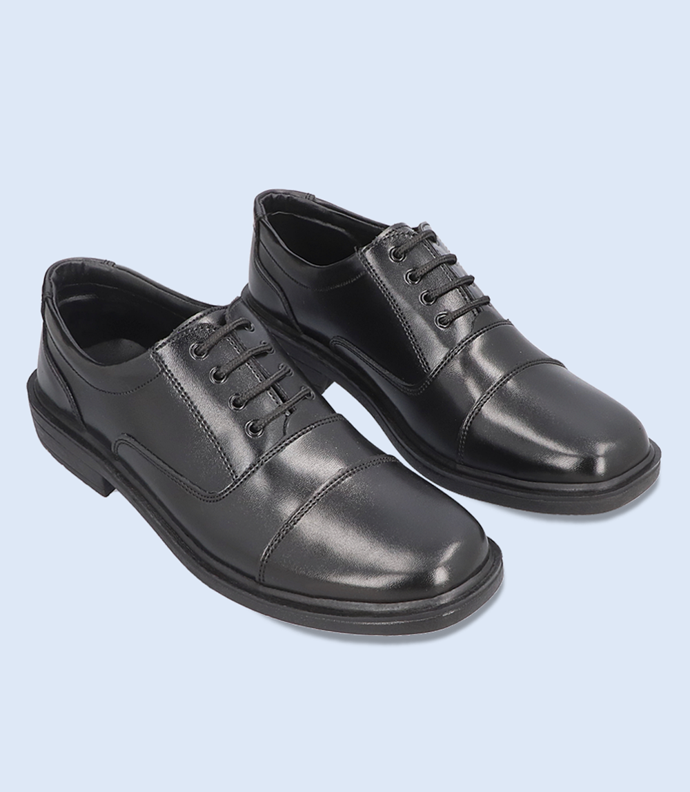 KB0215-BLACK-Boys School Shoes