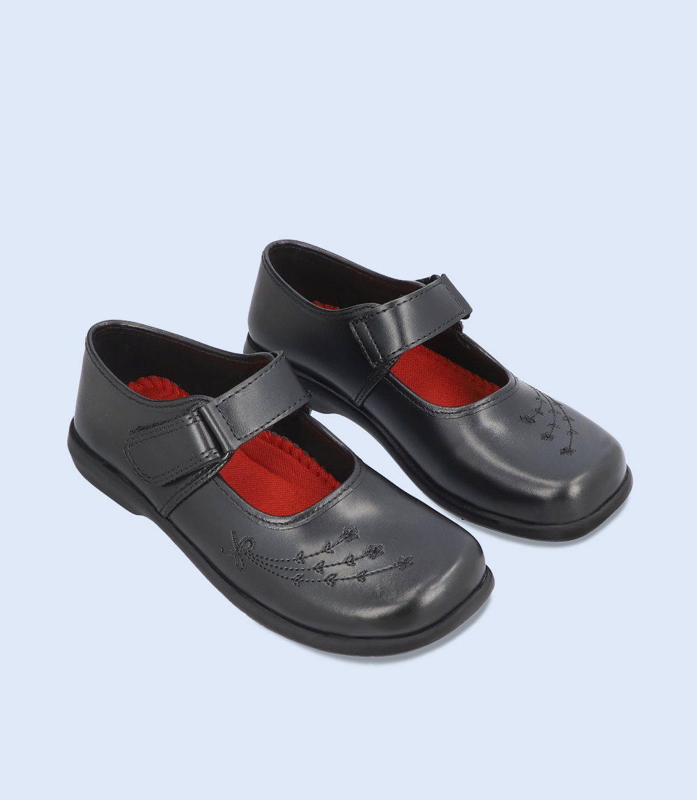 KG0192 BLACK Girl School Shoes Borjan