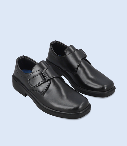 KB0148 BLACK School Shoes For Boys Borjan