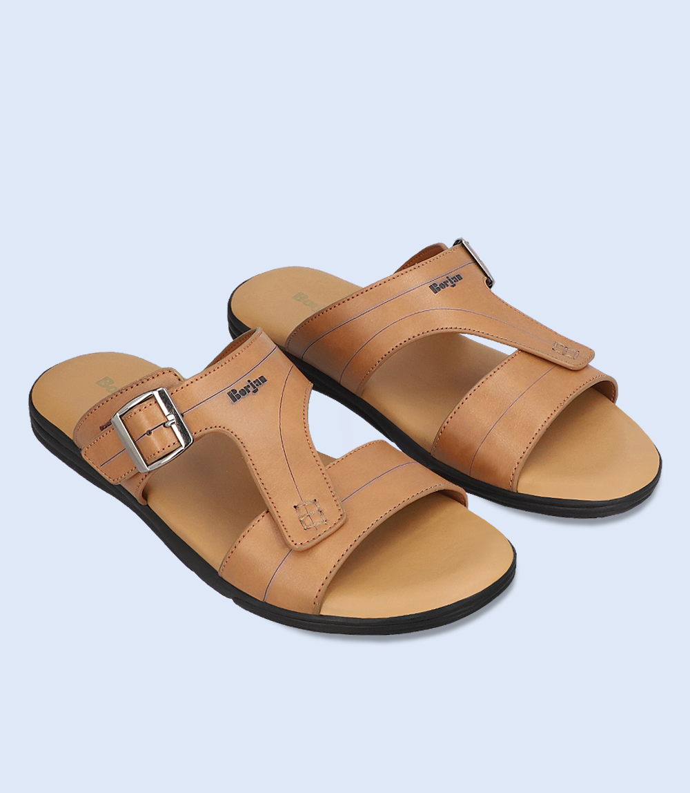 BM6677-TAN-Men Slipper