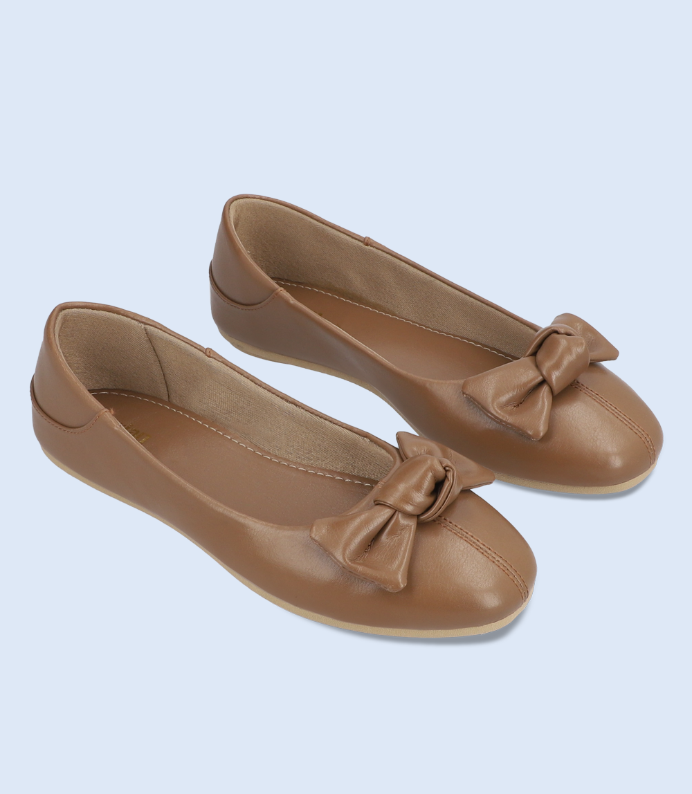 BW10139-BROWN-Women Ballerina