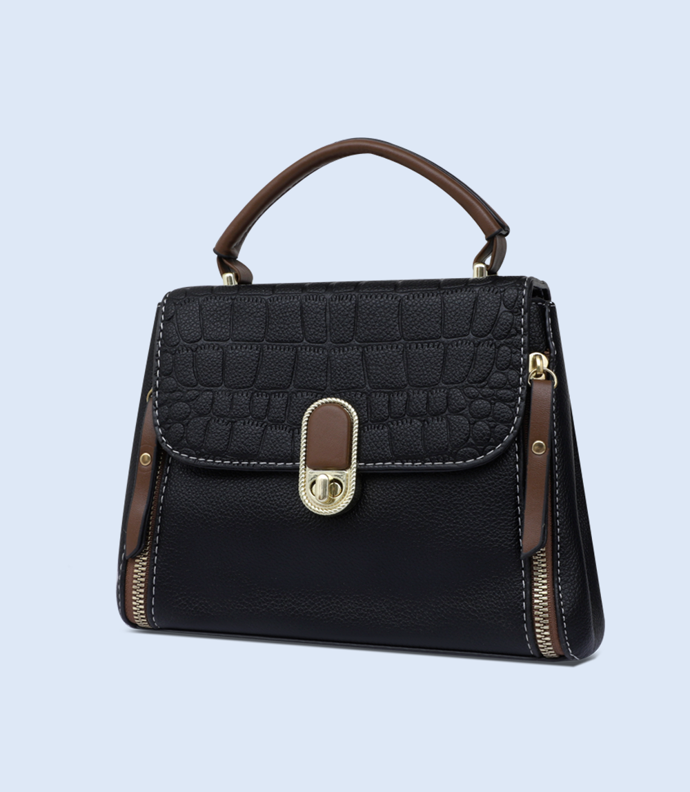 WB2753-BLACK-Women Boxy Bag