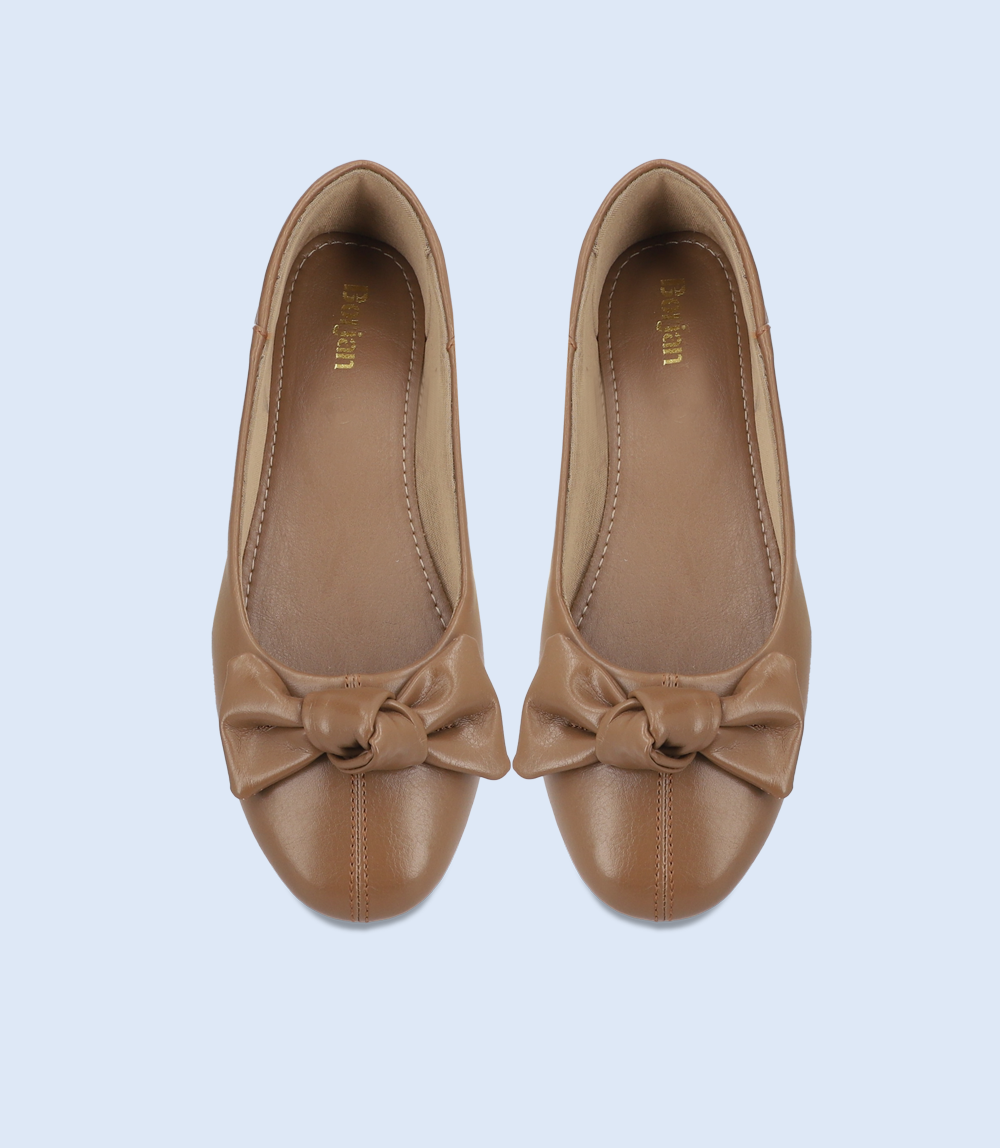 BW10139-BROWN-Women Ballerina