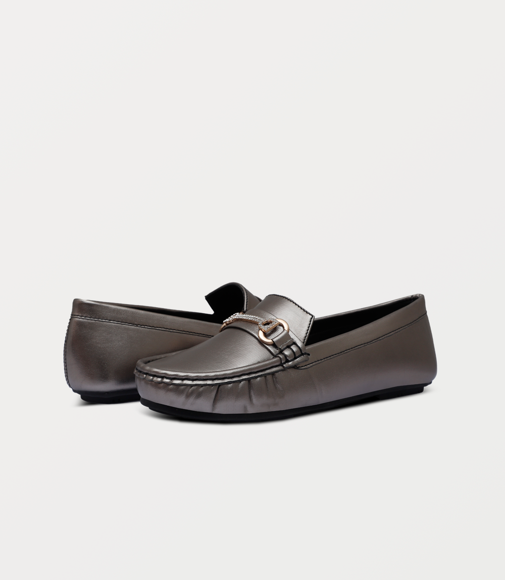 BW6633-GREY-Women Moccasin