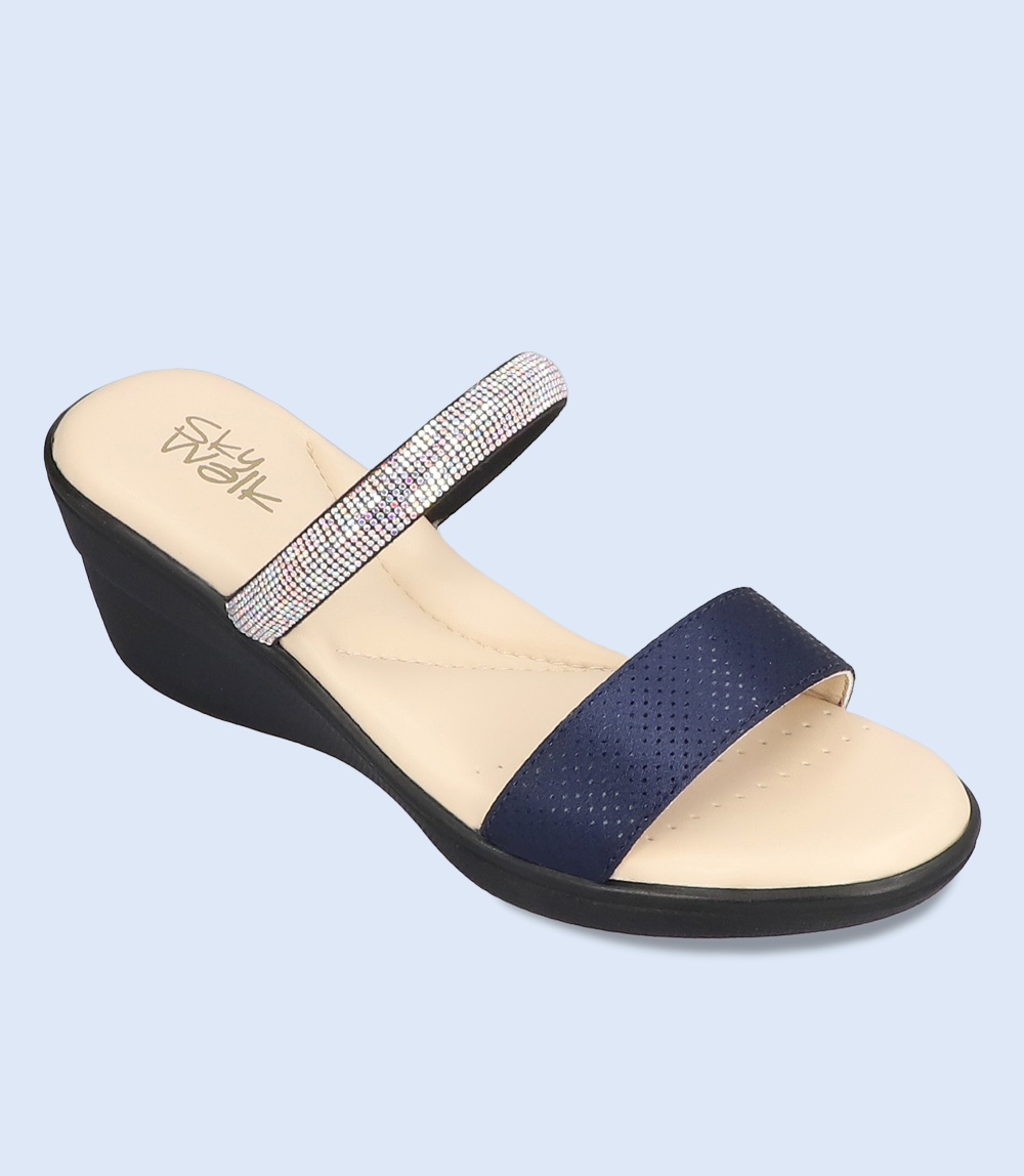 BW7681-NAVY-Women Comfort Slipper