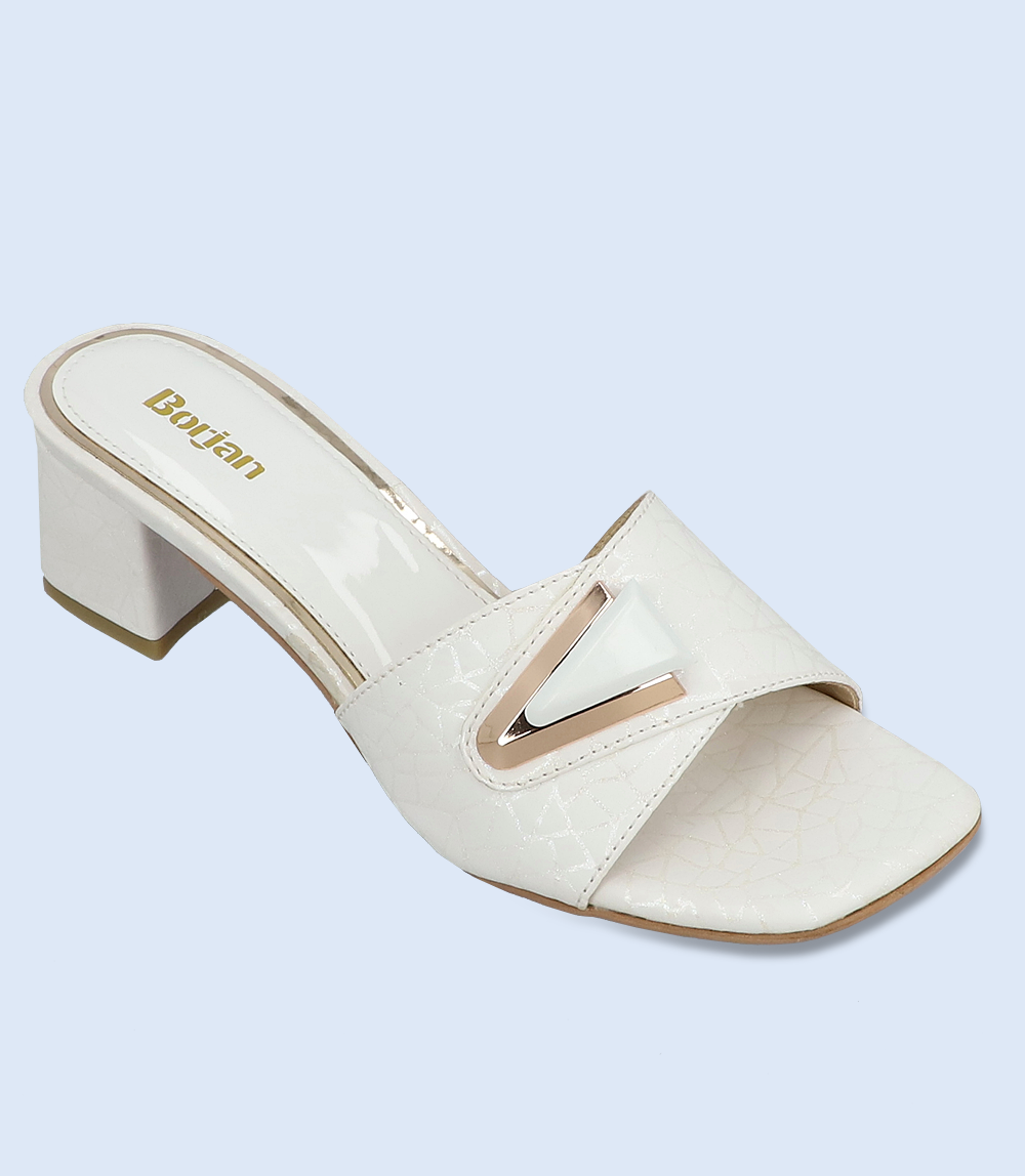 BW9342-WHITE-Women Heel