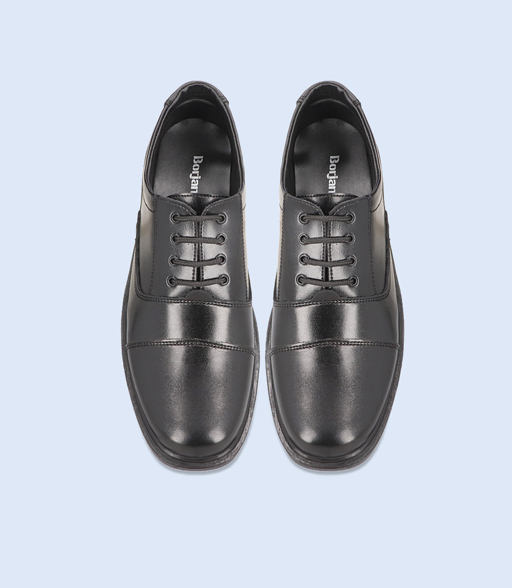 KB0215-BLACK-Boys School Shoes