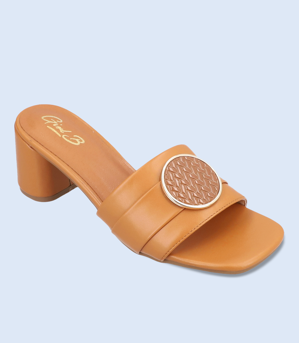 BW7327-BEIGE-Women Casual Slipper Heels – Borjan